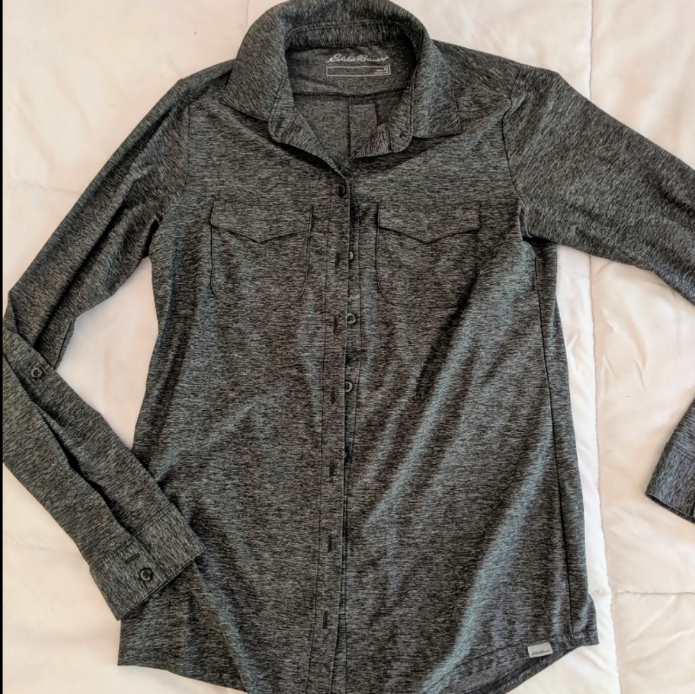 Eddie Bauer Grey Button Up XS